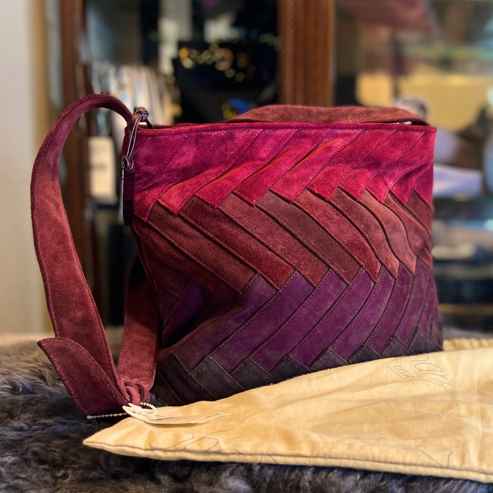 SHARIF- Suede multi-color shoulder bag